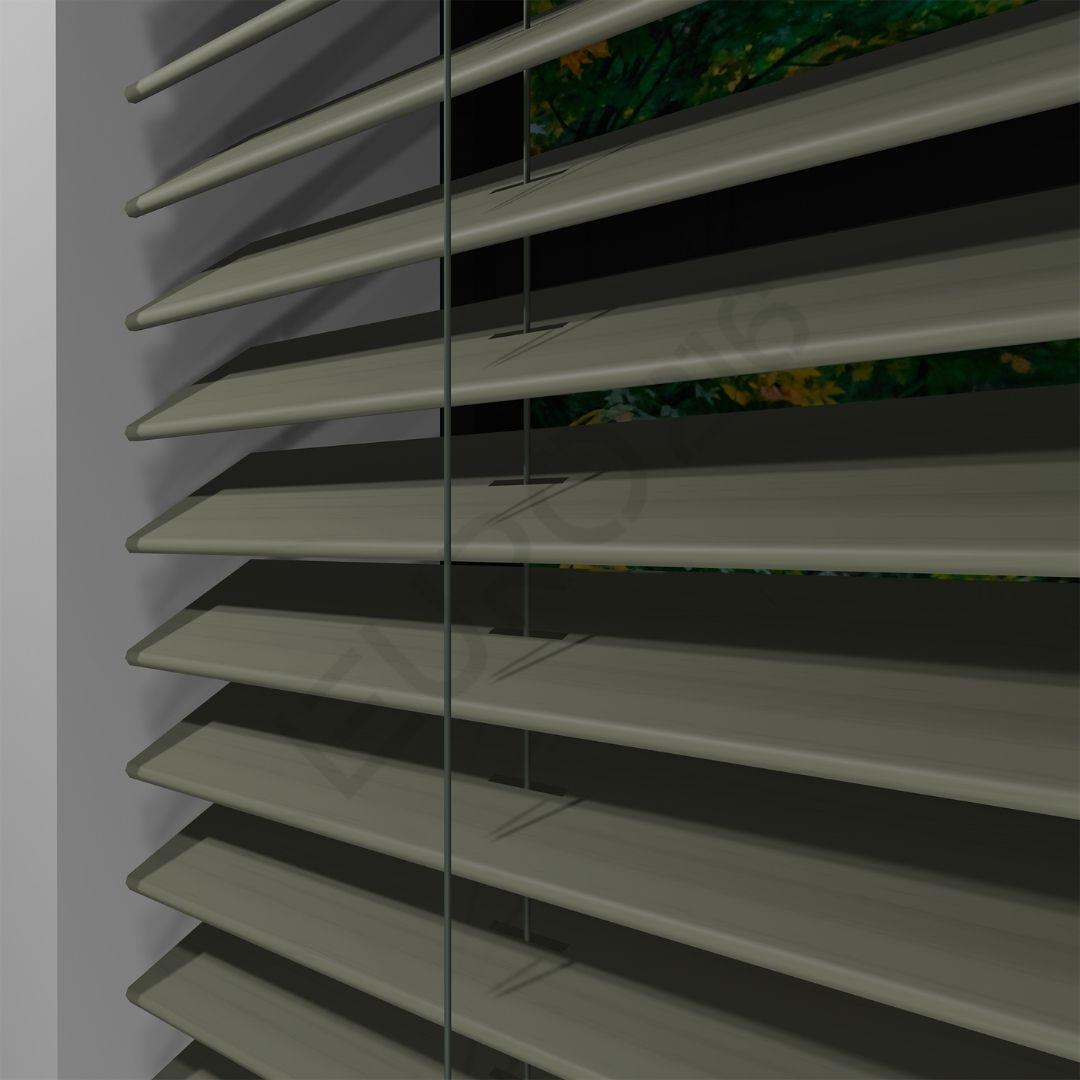 REDÜKTÖRLÜ / Zincirli Ahşap Jaluzi Perde 50 mm %100 Orjinal Ahşap TAŞ Renk