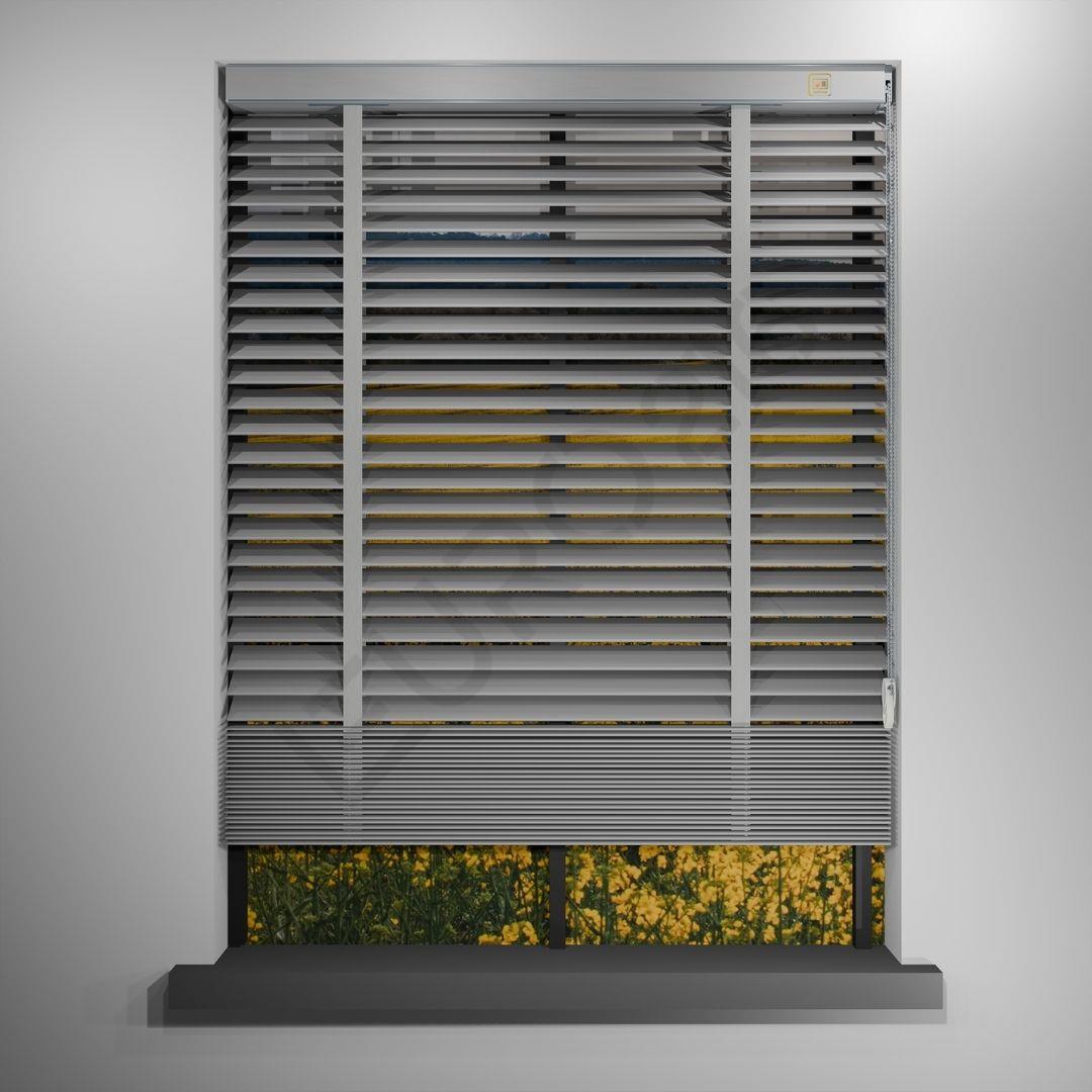 REDÜKTÖRLÜ / Zincirli Ahşap Jaluzi Perde 50 mm %100 Orjinal Ahşap Kurdeleli GRİ Renk