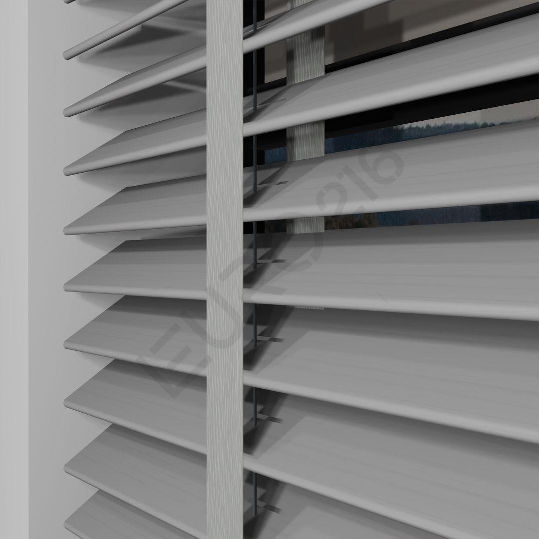 REDÜKTÖRLÜ / Zincirli Ahşap Jaluzi Perde 50 mm %100 Orjinal Ahşap Kurdeleli GRİ Renk