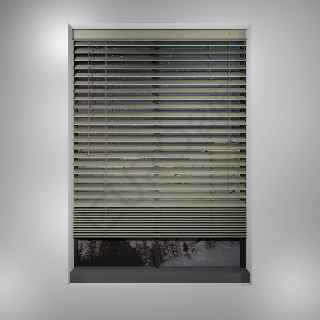 Ahşap Jaluzi Perde Manuel İp Kontrollü 50 mm %100 Orjinal Ahşap BEJ Renk