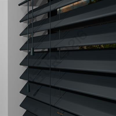 Ahşap Jaluzi Perde Manuel İp Kontrollü 50 mm %100 Orjinal Ahşap ANTRASİT Renk