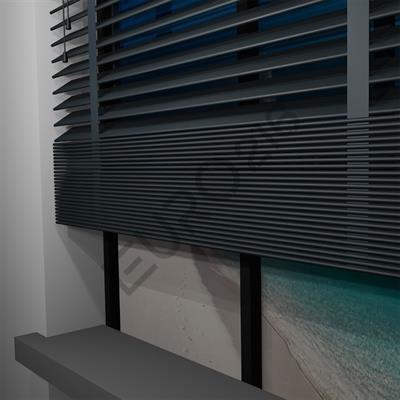 Ahşap Jaluzi Perde Manuel İp Kontrollü 50 mm %100 Orjinal Ahşap Kurdeleli ANTRASİT Renk