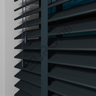 Ahşap Jaluzi Perde Manuel İp Kontrollü 50 mm %100 Orjinal Ahşap Kurdeleli ANTRASİT Renk