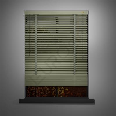 Ahşap Jaluzi Perde Manuel İp Kontrollü 50 mm %100 Orjinal Ahşap Kurdeleli BEJ Renk