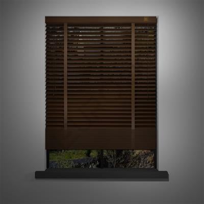 Ahşap Jaluzi Perde Manuel İp Kontrollü 50 mm %100 Orjinal Ahşap Kurdeleli CEVİZ Renk