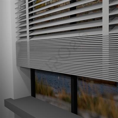 Ahşap Jaluzi Perde Manuel İp Kontrollü 50 mm %100 Orjinal Ahşap Kurdeleli GRİ Renk