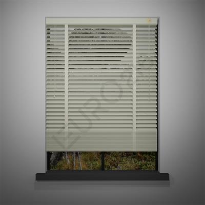 Ahşap Jaluzi Perde Manuel İp Kontrollü 50 mm %100 Orjinal Ahşap Kurdeleli KREM Renk