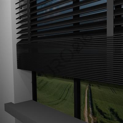 Ahşap Jaluzi Perde Manuel İp Kontrollü 50 mm %100 Orjinal Ahşap Kurdeleli SİYAH Renk