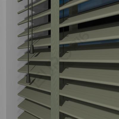 Ahşap Jaluzi Perde Manuel İp Kontrollü 50 mm %100 Orjinal Ahşap Kurdeleli TAŞ Renk