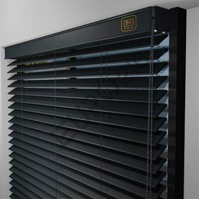 REDÜKTÖRLÜ / Zincirli Ahşap Jaluzi Perde 50 mm %100 Orjinal Ahşap ANTRASİT Renk