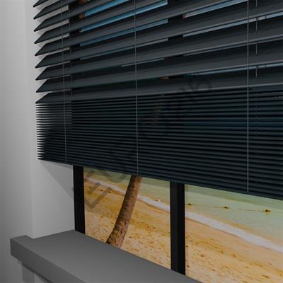 REDÜKTÖRLÜ / Zincirli Ahşap Jaluzi Perde 50 mm %100 Orjinal Ahşap ANTRASİT Renk