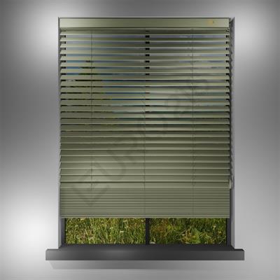 REDÜKTÖRLÜ / Zincirli Ahşap Jaluzi Perde 50 mm %100 Orjinal Ahşap BEJ Renk