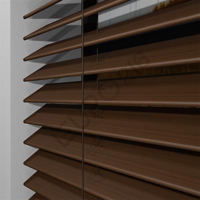 REDÜKTÖRLÜ / Zincirli Ahşap Jaluzi Perde 50 mm %100 Orjinal Ahşap CEVİZ Renk