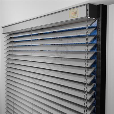 REDÜKTÖRLÜ / Zincirli Ahşap Jaluzi Perde 50 mm %100 Orjinal Ahşap GRİ Renk