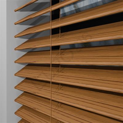 REDÜKTÖRLÜ / Zincirli Ahşap Jaluzi Perde 50 mm %100 Orjinal Ahşap MEŞE Renk