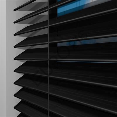 REDÜKTÖRLÜ / Zincirli Ahşap Jaluzi Perde 50 mm %100 Orjinal Ahşap SİYAH Renk