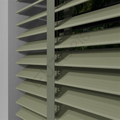 REDÜKTÖRLÜ / Zincirli Ahşap Jaluzi Perde 50 mm %100 Orjinal Ahşap Kurdeleli BEJ Renk