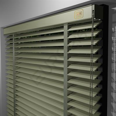 REDÜKTÖRLÜ / Zincirli Ahşap Jaluzi Perde 50 mm %100 Orjinal Ahşap Kurdeleli BEJ Renk