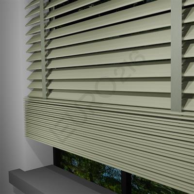 REDÜKTÖRLÜ / Zincirli Ahşap Jaluzi Perde 50 mm %100 Orjinal Ahşap Kurdeleli BEJ Renk