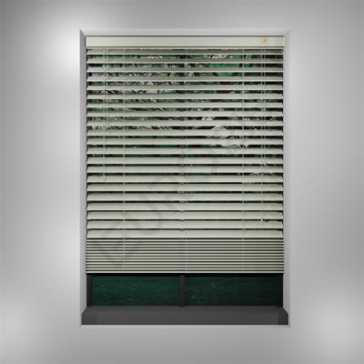 Ahşap Jaluzi Perde Manuel İp Kontrollü 50 mm %100 Orjinal Ahşap KREM Renk