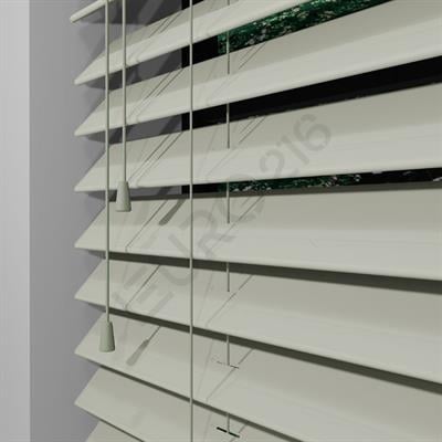 Ahşap Jaluzi Perde Manuel İp Kontrollü 50 mm %100 Orjinal Ahşap KREM Renk