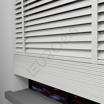 REDÜKTÖRLÜ / Zincirli Ahşap Jaluzi Perde 50 mm %100 Orjinal Ahşap Kurdeleli BEYAZ Renk