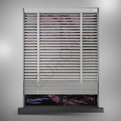 REDÜKTÖRLÜ / Zincirli Ahşap Jaluzi Perde 50 mm %100 Orjinal Ahşap Kurdeleli BEYAZ Renk