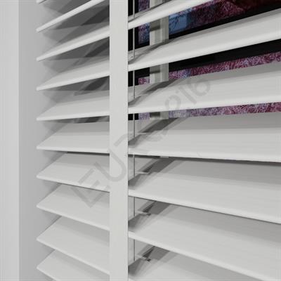 REDÜKTÖRLÜ / Zincirli Ahşap Jaluzi Perde 50 mm %100 Orjinal Ahşap Kurdeleli BEYAZ Renk