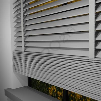 REDÜKTÖRLÜ / Zincirli Ahşap Jaluzi Perde 50 mm %100 Orjinal Ahşap Kurdeleli GRİ Renk