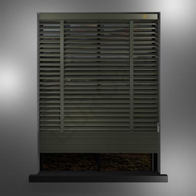 REDÜKTÖRLÜ / Zincirli Ahşap Jaluzi Perde 50 mm %100 Orjinal Ahşap Kurdeleli TAŞ Renk