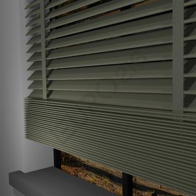 REDÜKTÖRLÜ / Zincirli Ahşap Jaluzi Perde 50 mm %100 Orjinal Ahşap Kurdeleli TAŞ Renk