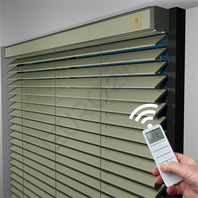 MOTORLU Ahşap Jaluzi Perde 50 mm %100 Orjinal Ahşap BEJ Renk