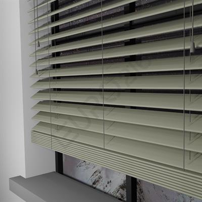 Ahşap Jaluzi Perde Manuel İp Kontrollü 50 mm %100 Orjinal Ahşap BEJ Renk