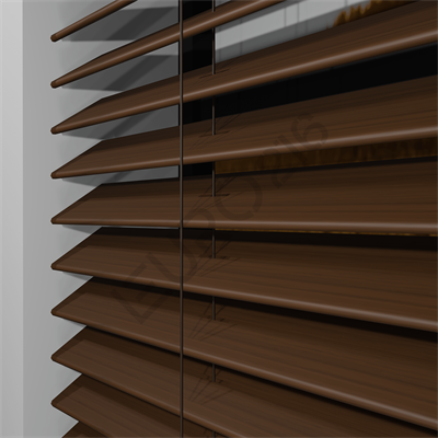 MOTORLU Ahşap Jaluzi Perde 50 mm %100 Orjinal Ahşap CEVİZ Renk