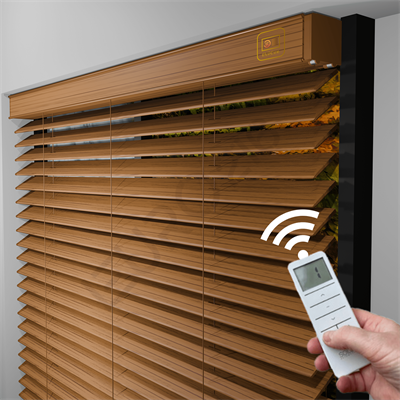 MOTORLU Ahşap Jaluzi Perde 50 mm %100 Orjinal Ahşap MEŞE Renk