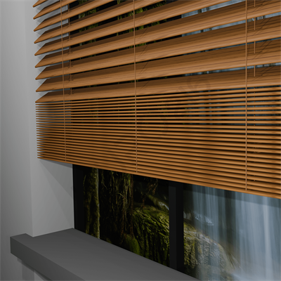 MOTORLU Ahşap Jaluzi Perde 50 mm %100 Orjinal Ahşap MEŞE Renk