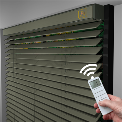 MOTORLU Ahşap Jaluzi Perde 50 mm %100 Orjinal Ahşap TAŞ Renk