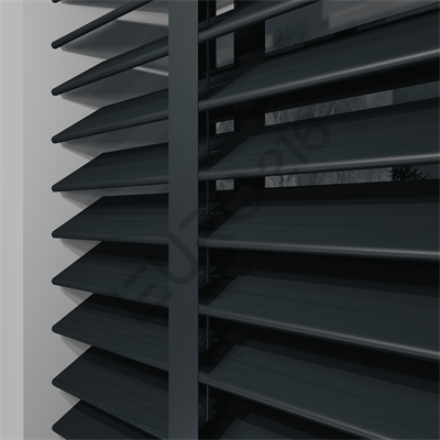 MOTORLU Ahşap Jaluzi Perde 50 mm %100 Orjinal Ahşap Kurdeleli ANTRASİT Renk