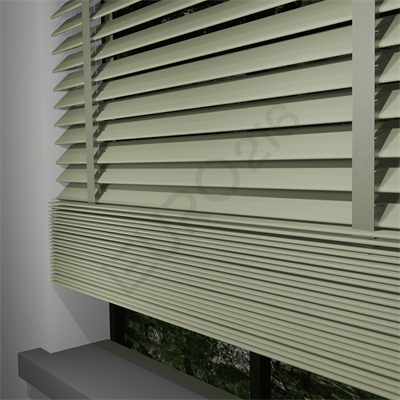 MOTORLU Ahşap Jaluzi Perde 50 mm %100 Orjinal Ahşap Kurdeleli BEJ Renk