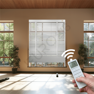 MOTORLU Ahşap Jaluzi Perde 50 mm %100 Orjinal Ahşap Kurdeleli BEYAZ Renk