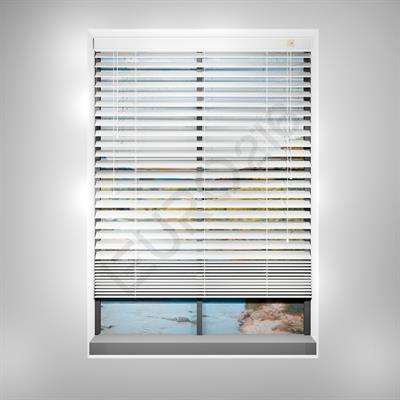 Ahşap Jaluzi Perde Manuel İp Kontrollü 50 mm %100 Orjinal Ahşap BEYAZ Renk