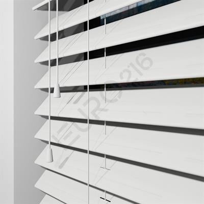 Ahşap Jaluzi Perde Manuel İp Kontrollü 50 mm %100 Orjinal Ahşap BEYAZ Renk