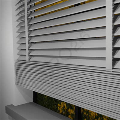 MOTORLU Ahşap Jaluzi Perde 50 mm %100 Orjinal Ahşap Kurdeleli GRİ Renk