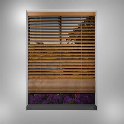 Ahşap Jaluzi Perde Manuel İp Kontrollü 50 mm %100 Orjinal Ahşap MEŞE Renk