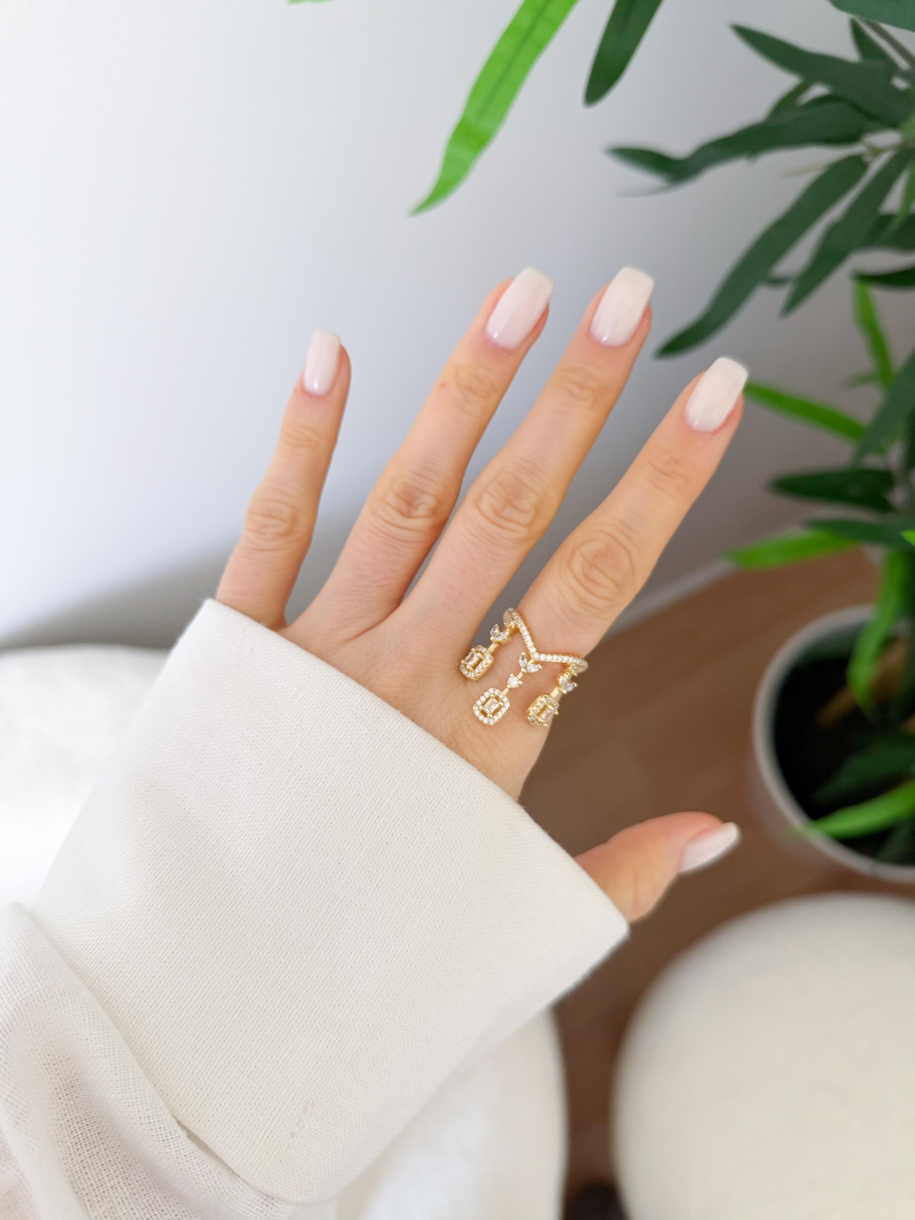 Çelik 3 Taşlı Yüzük (Ayarlanabilirdir)