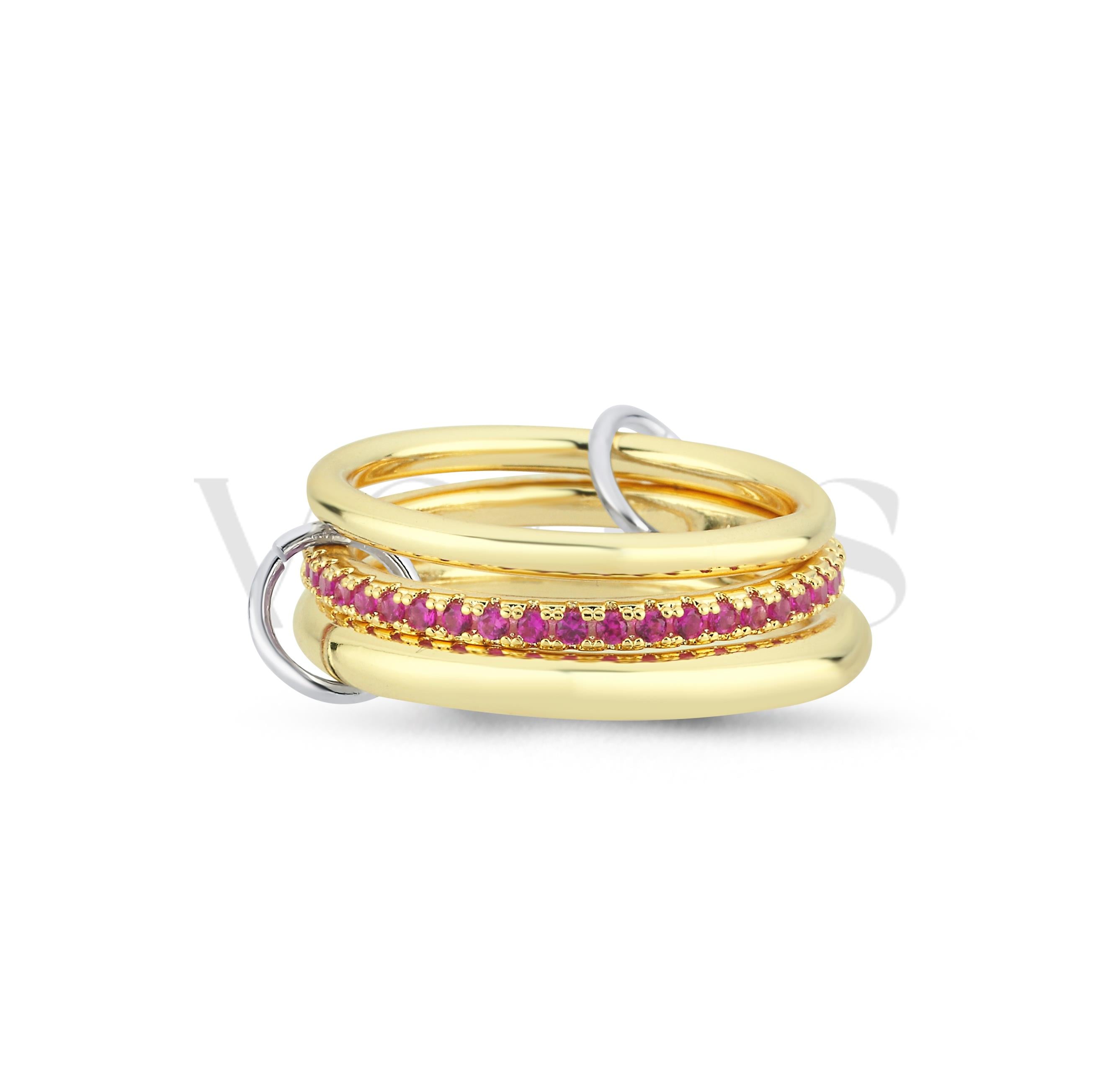 Çelik 3lü Taşlı Yüzük