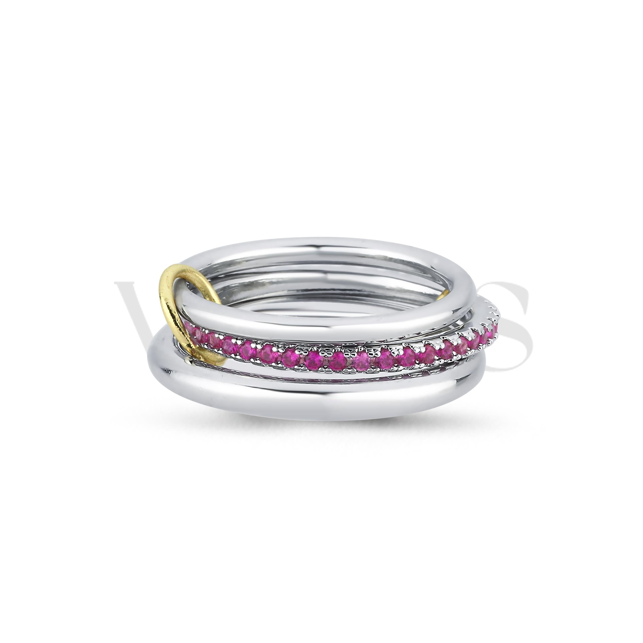 Çelik 3lü Taşlı Yüzük