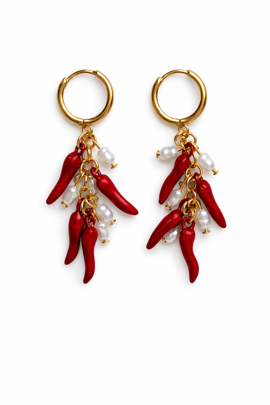 Çelik Biber Charm Küpe