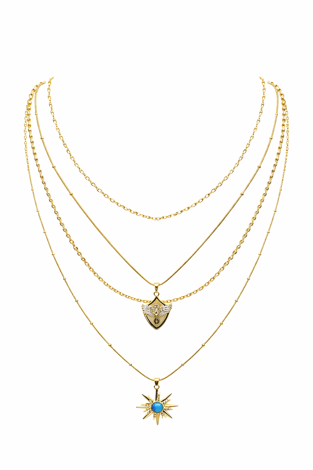 Çelik Çoklu Kolye Seti