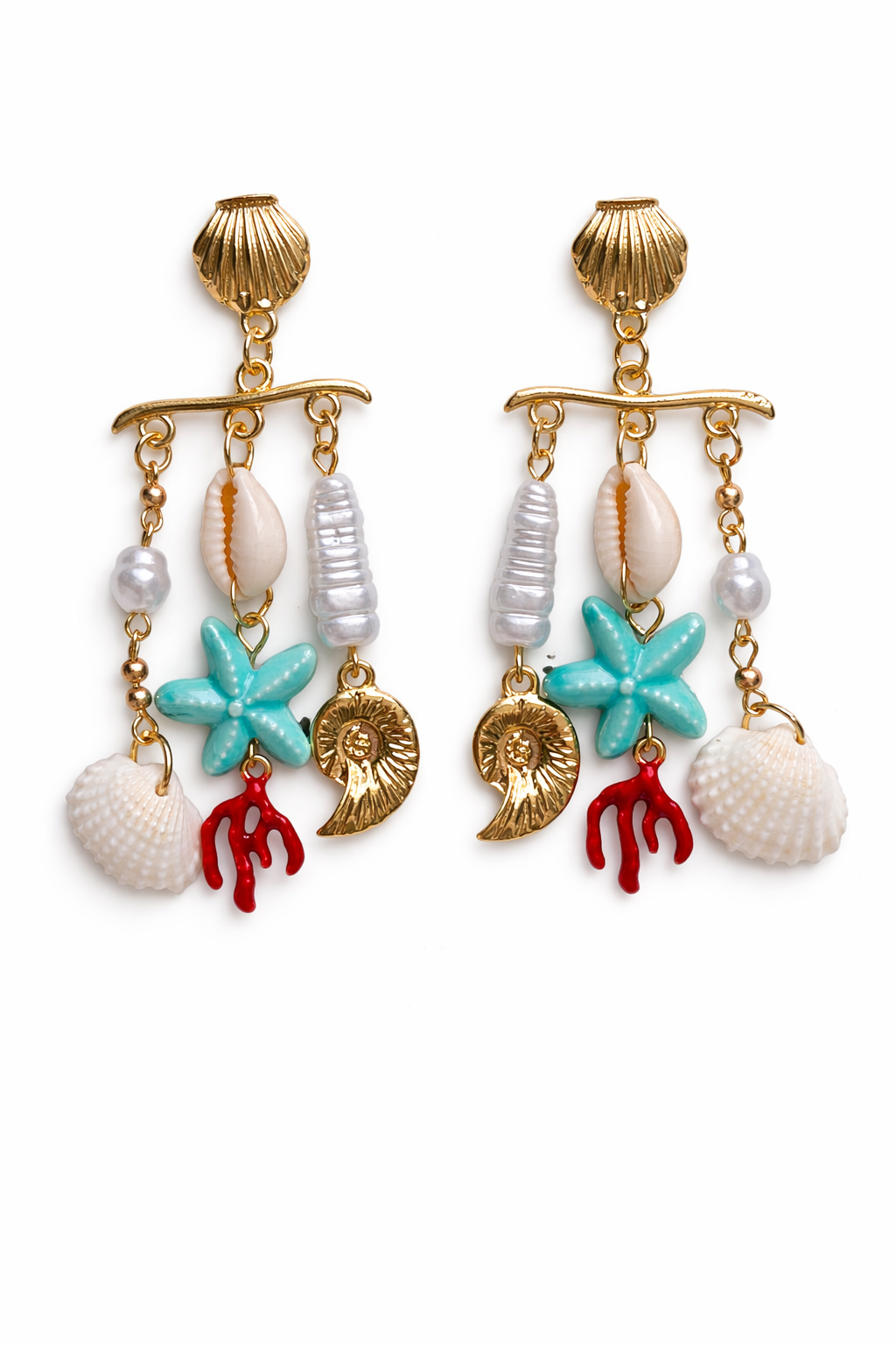 Çelik Deniz Yıldızı Charm Küpe